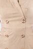 FDC34080 - Đầm công sở vải thô lụa dáng ôm có lót vải habutai cổ bẻ vạt chồng đính khuy trang trí xẻ lệch thân trước khóa thân sau - PANTIO