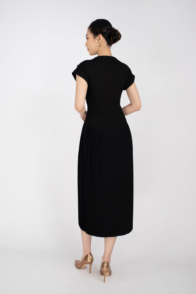 FDC73231 - Đầm công sở chất liệu vải cotton dáng xòe - PANTIO