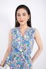 FJS3143 - Jumpsuit dạo phố vải thô dáng suông cổ V cúc bọc vải thân buộc nơ tạo kiểu - PANTIO