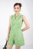 FJS7150 - Jumpsuit dạo phố vải linen dáng suông cổ hai ve cạp cài khuy bọc - PANTIO