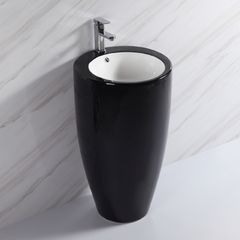 CHẬU LAVABO LIỀN KHỐI MẦU ĐEN 133-2 BRODA