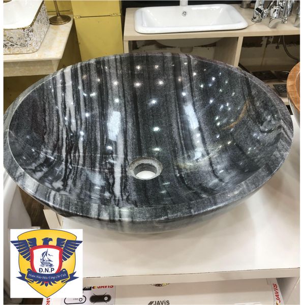 CHẬU LAVABO TÔ ĐÁ TỰ NHIÊN MẦU ĐEN