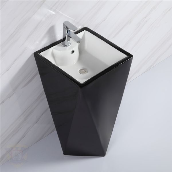 CHẬU LAVABO LIỀN KHỐI MẦU ĐEN 4023-1 BRODA