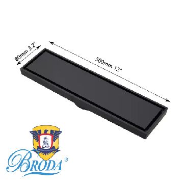 PHỄU THU SÀN CHỐNG HÔI MẦU ĐEN 8X30CM BRODA