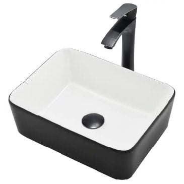 LAVABO TÔ SỨ ĐEN BRODA 8025-B49