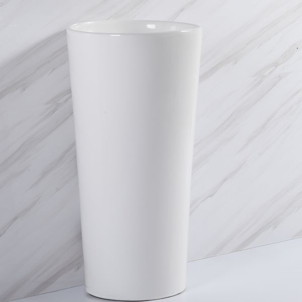 Lavabo trụ liền khối vòi âm tường BRODA 1127