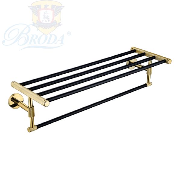 MÁNG KHĂN GIÀN ĐỒNG THAU MẦU ĐEN VÀNG BRODA E-8001A