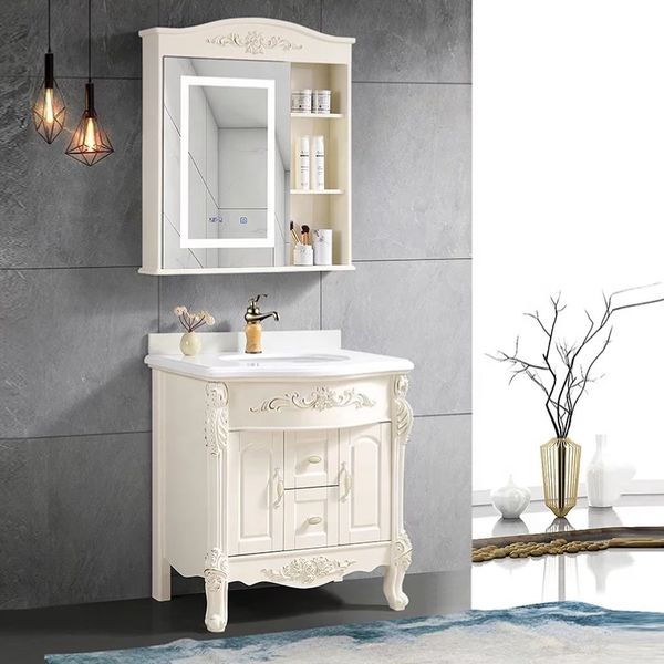 TỦ LAVABO CỔ ĐIỂN BẰNG NHỰA GƯƠNG ĐÈN LED