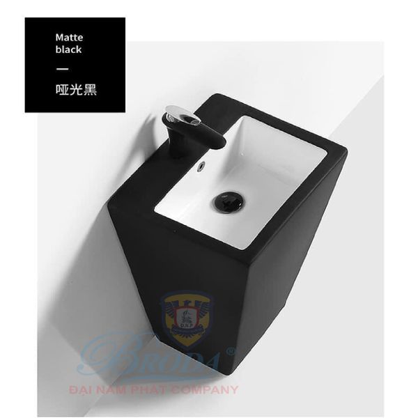 Chậu Rửa Mặt lavabo Mầu đen liền khối BRODA