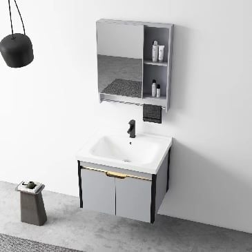 Bộ Tủ Chậu Lavabo Nhôm Kèm Gương BRODA LT-JV22