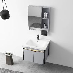 Bộ Tủ Chậu Lavabo Nhôm Kèm Gương BRODA  LT-JV22