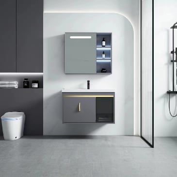 Bộ Tủ Chậu Lavabo Nhôm Kèm Gương Đèn led BRODA LT-JV23