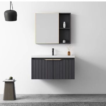 Bộ Tủ Chậu Lavabo Nhôm Kèm Gương đèn led BRODA LT-JV27