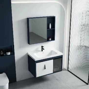 Bộ Tủ Chậu Lavabo Nhôm Kèm Gương BRODA LT-JV28