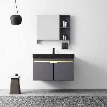 Bộ Tủ Chậu Lavabo Nhôm Kèm Gương BRODA LT-JV30