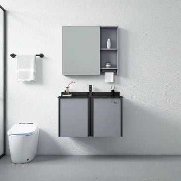 Bộ Tủ Chậu Lavabo Nhôm Kèm Gương BRODA LT-JV31