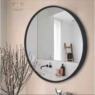 Gương tròn viền nhôm mầu đen BRODA
