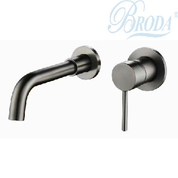 Vòi Lavabo Âm Tường Nano XÁm BRODA