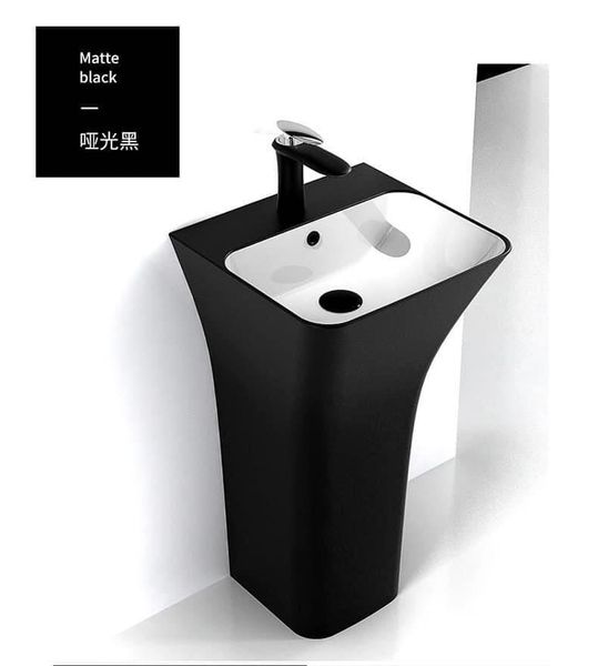 CHẬU RỬA MẶT LIỀN KHỐI MẦU ĐEN