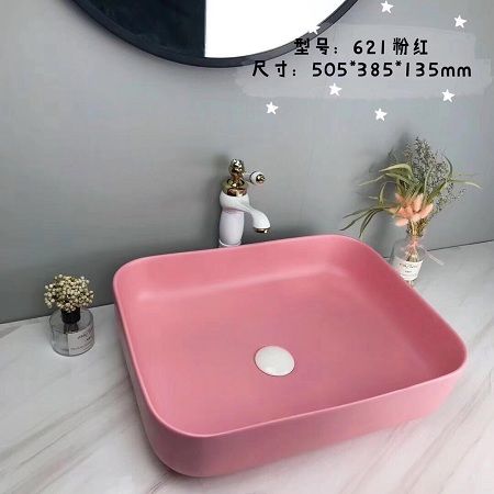 LAVABO TÔ SỨ MẦU HỒNG BRODA