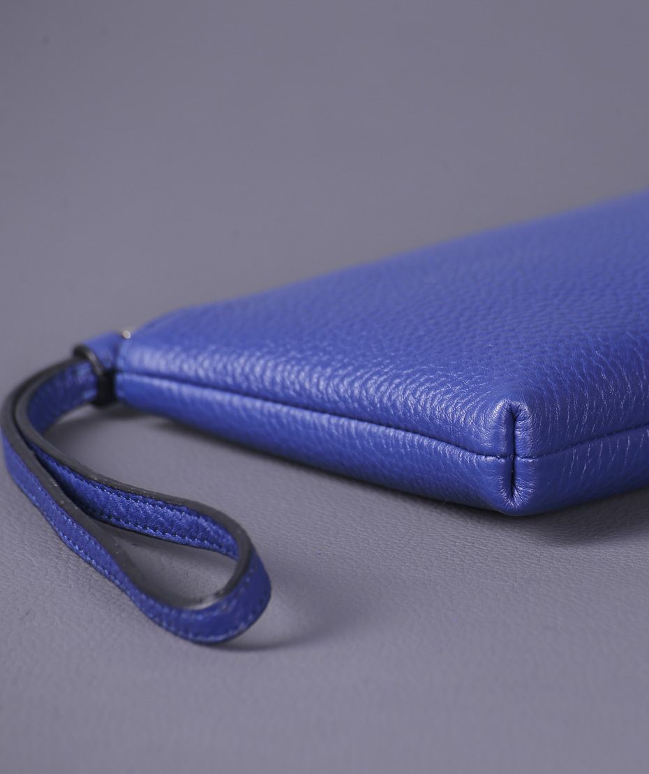 MABEL CLUTCH - CLUTCH CẦM TAY KHÓA KÉO NỮ BẰNG DA THẬT MÀU XANH DA TRỜI - FQ19-771