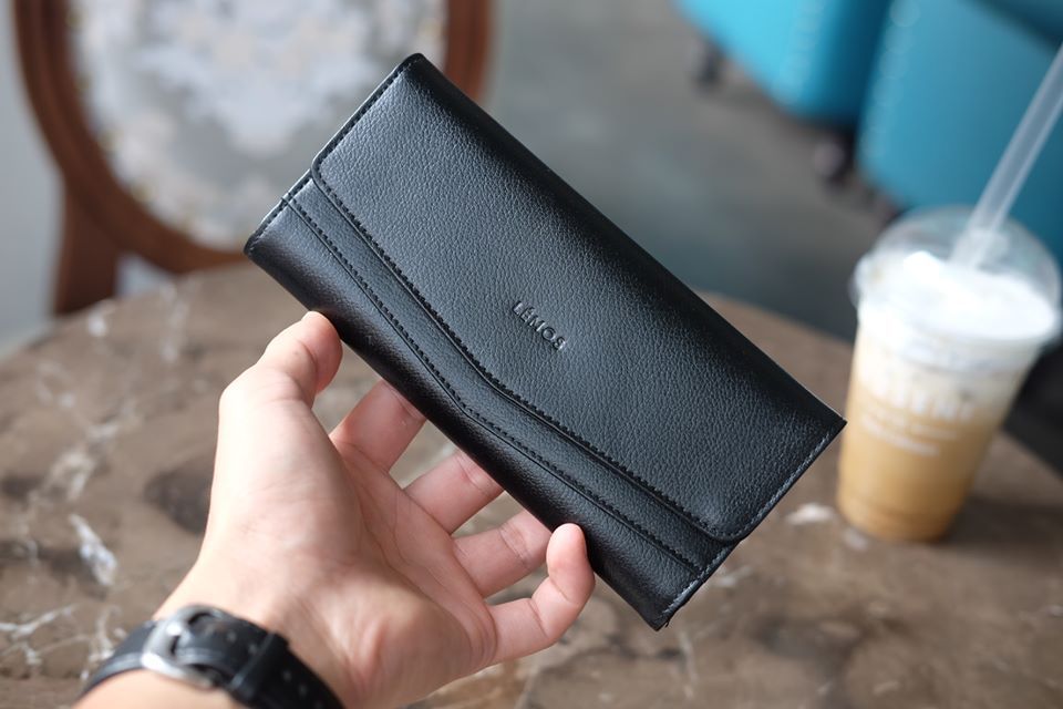 WALLET CERA - In Natural Milled Leather - Đen - HP71-10