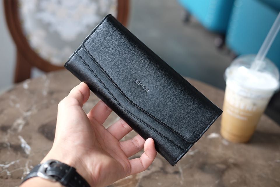 WALLET CERA - In Natural Milled Leather - Đen - HP71-10