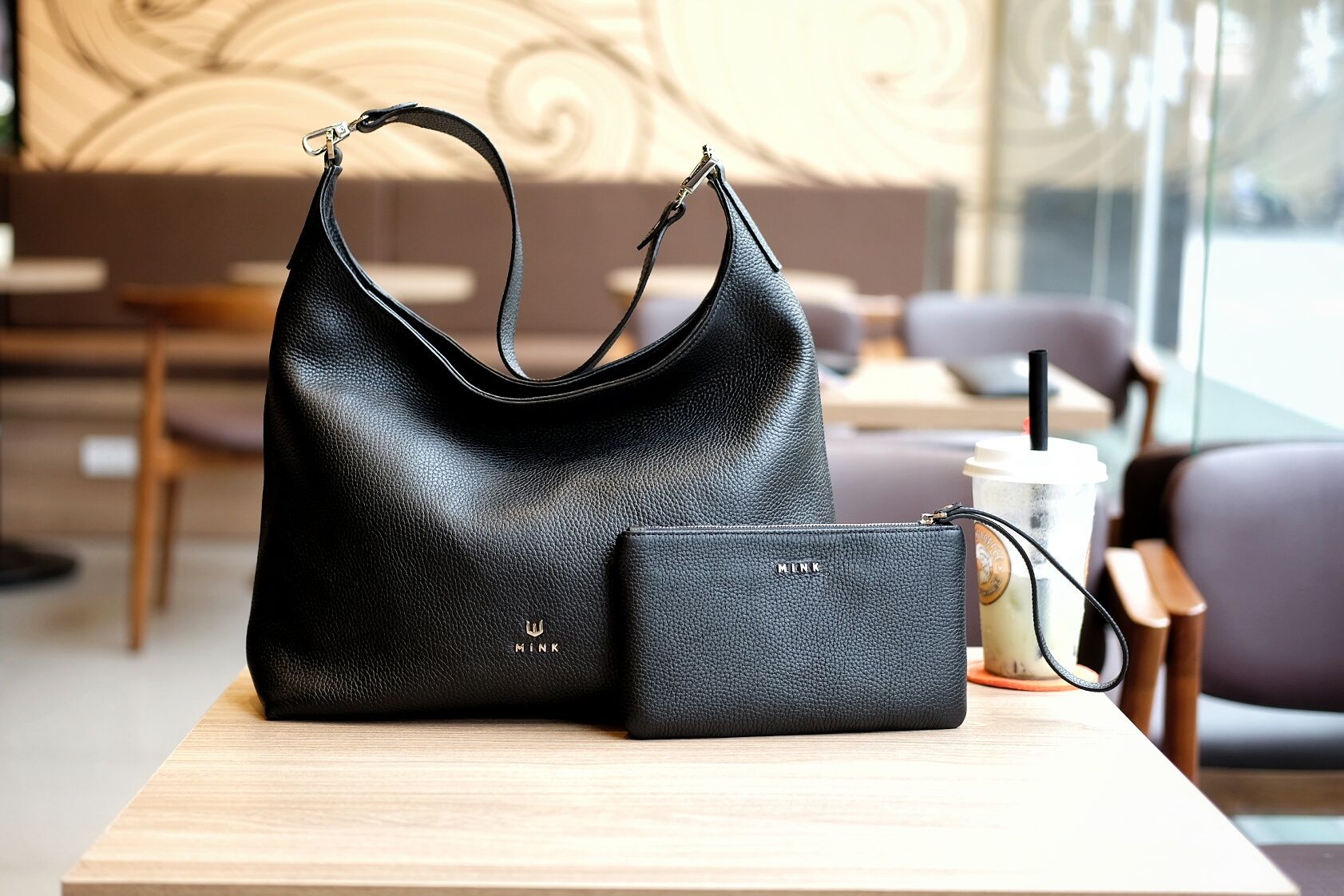 HANAH Hobo da bò thật màu đen HT39-10