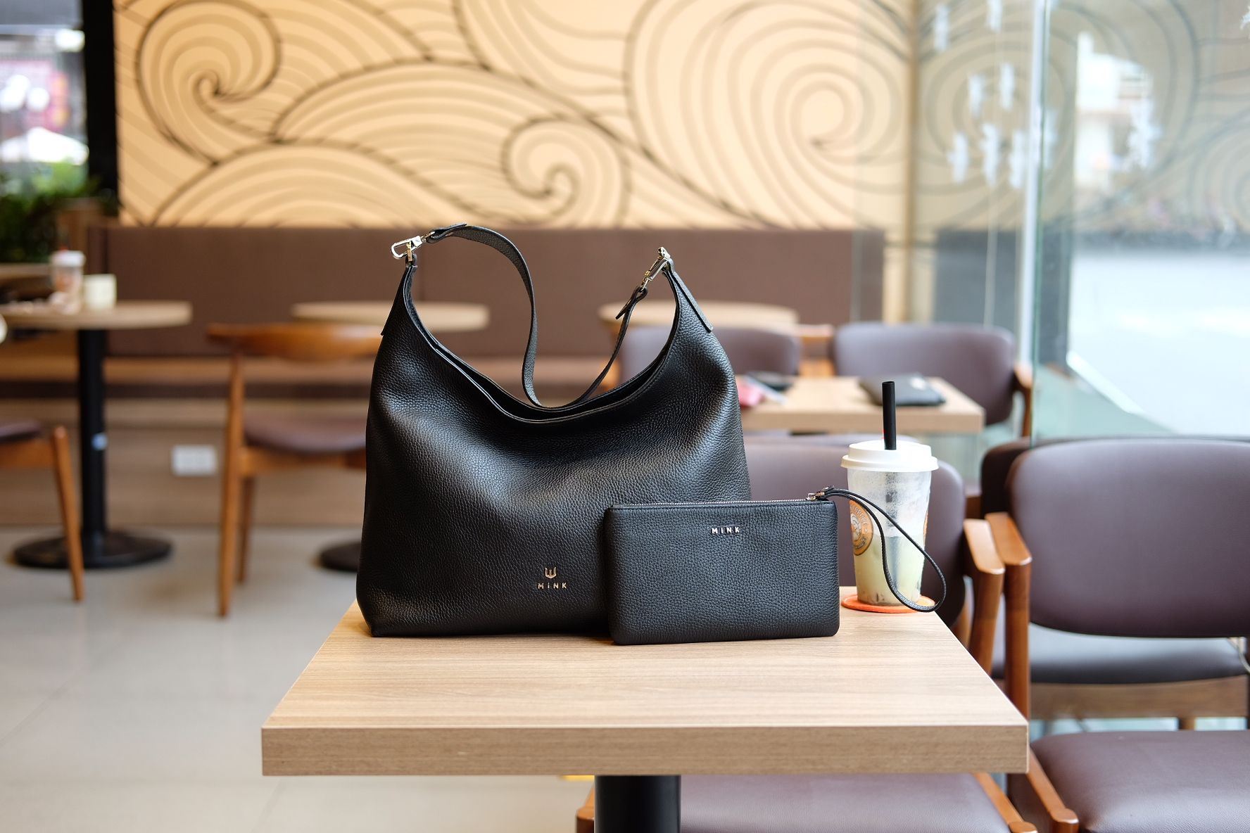 HANAH Hobo da bò thật màu đen HT39-10
