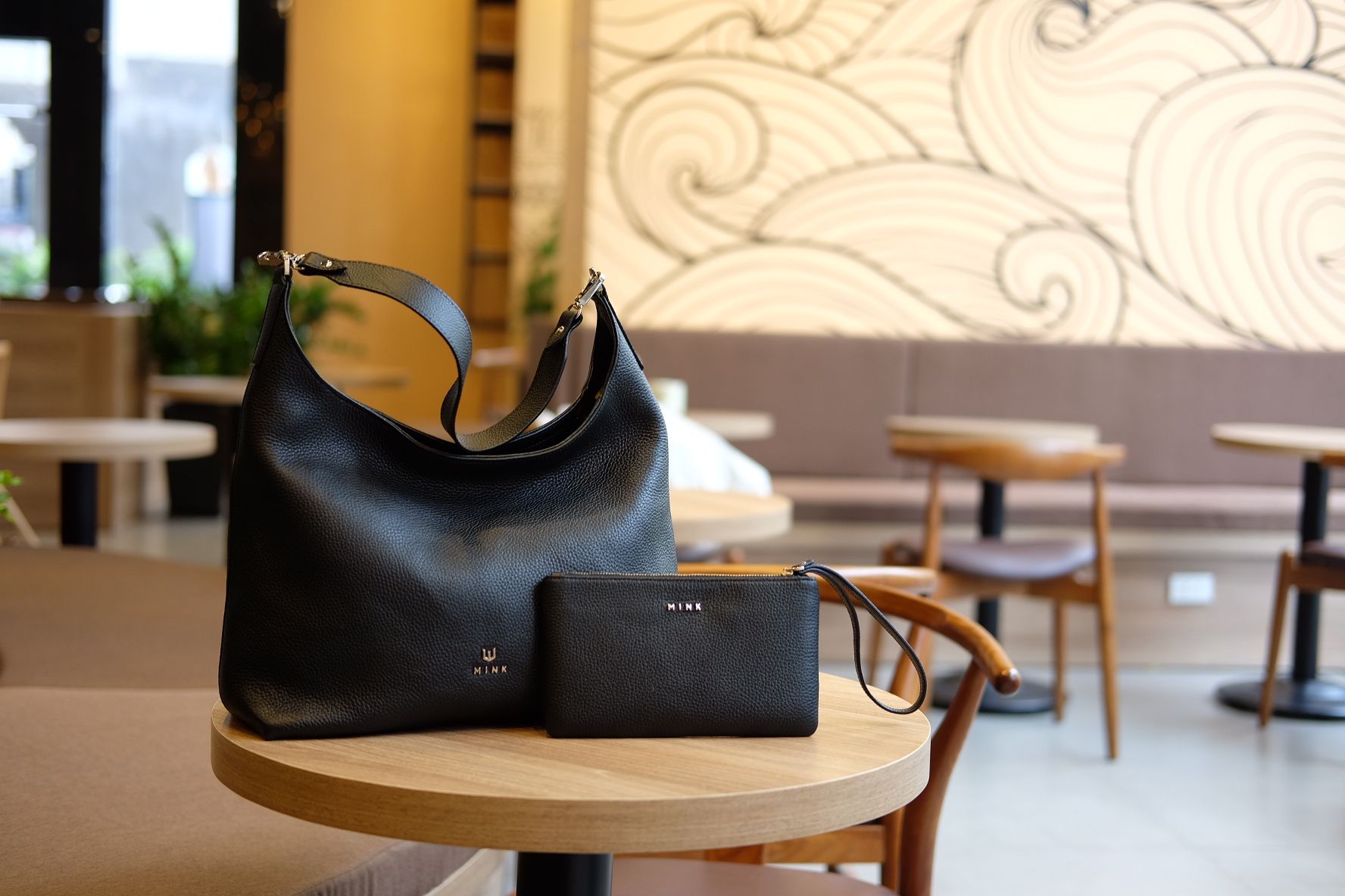 HANAH Hobo da bò thật màu đen HT39-10