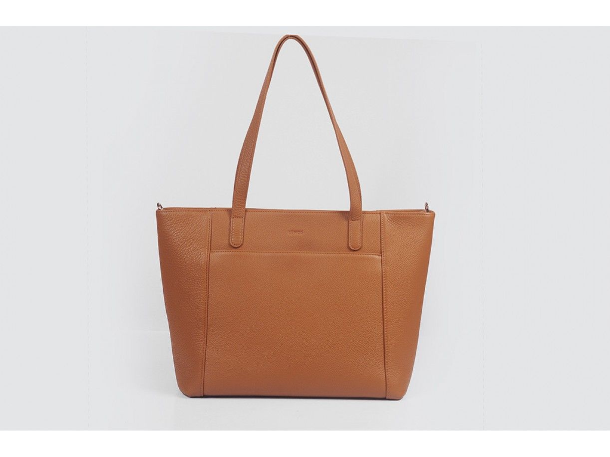 Far-Flu Tote - In Natural Milled Leather - Blown