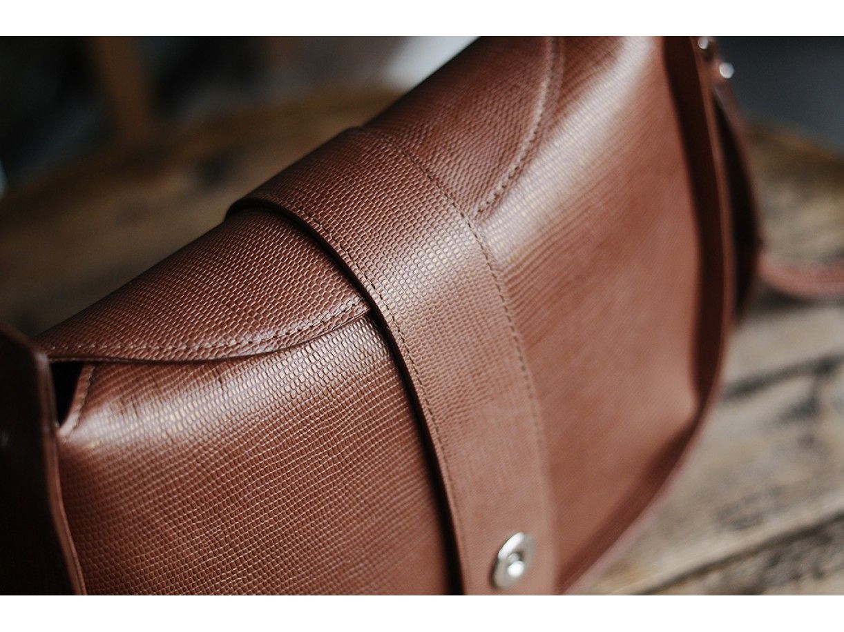 Sassy Crossbody - In Natural Milled Leather - Brown