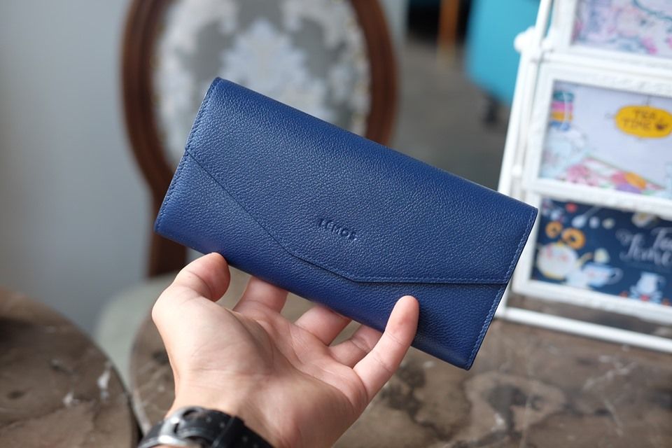 WALLET NAMIKO - In Natural Milled Leather - Xanh tím - HP73-70