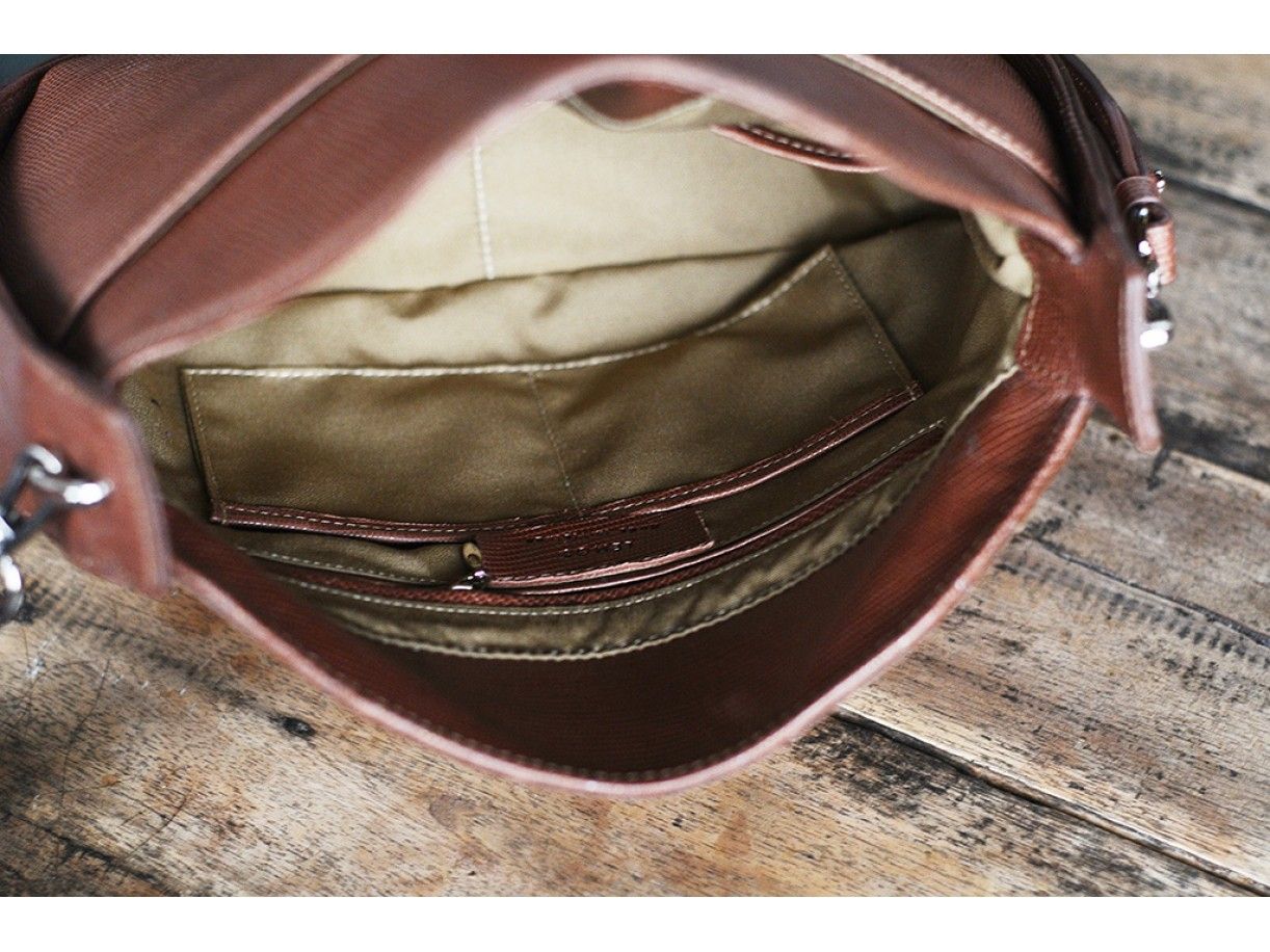 Sassy Crossbody - In Natural Milled Leather - Brown