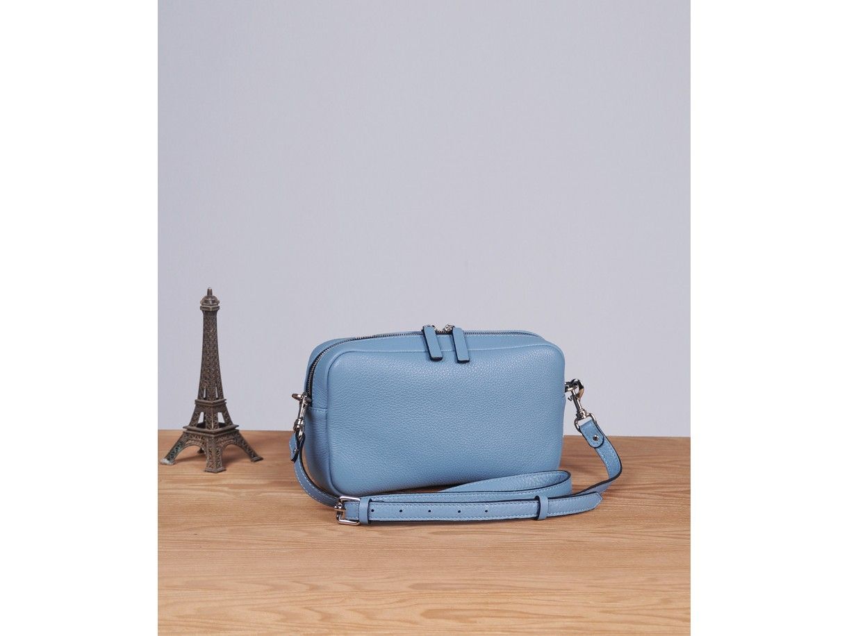 XMAS CLUTCH AND CROSSBODY - Túi đeo chéo nữ da thật màu xanh da trời - FP39-76