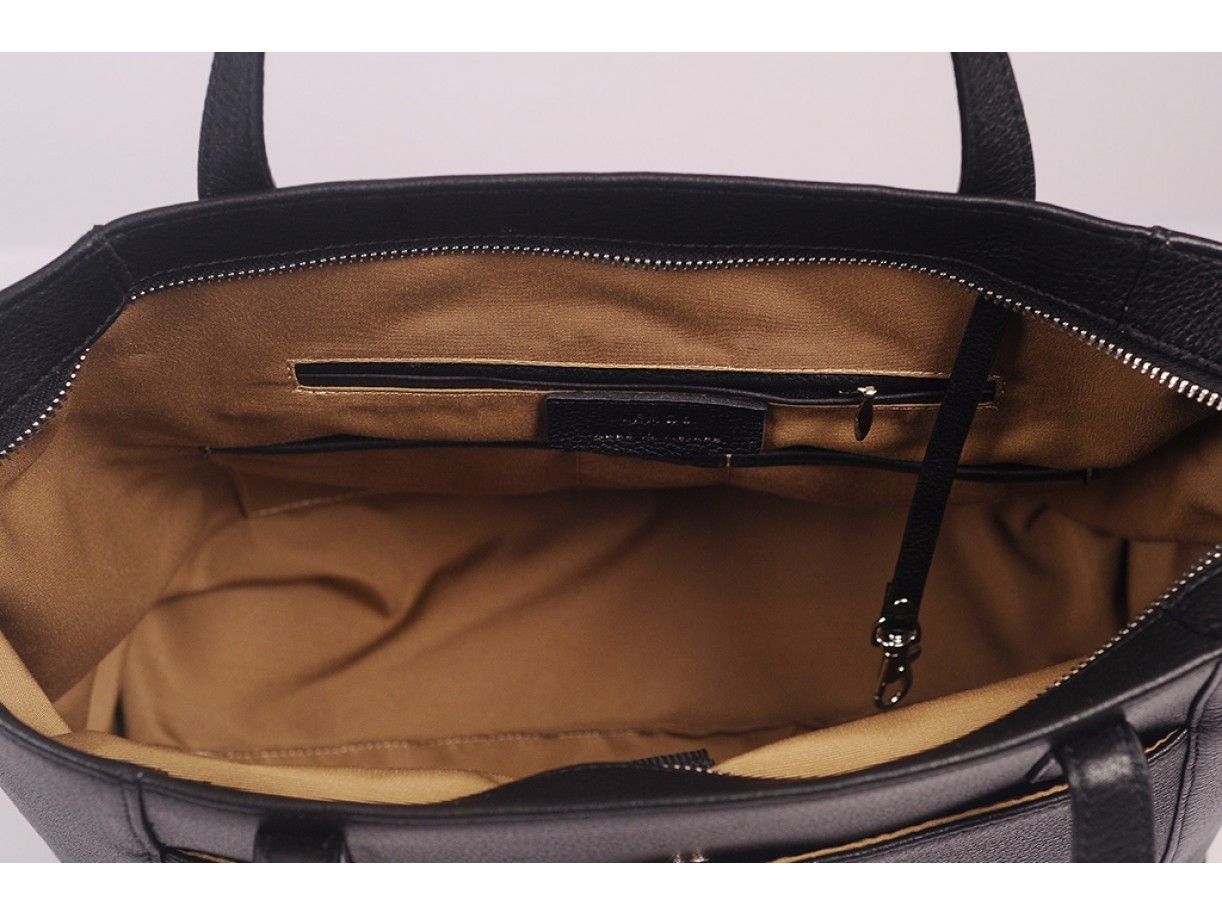 Far-Flu Tote - In Natural Milled Leather - Black
