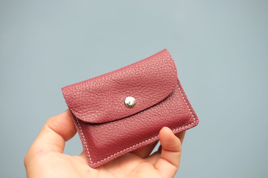 ENVI Keychain - Ví da thật nữ màu đỏ tía- HT40-33
