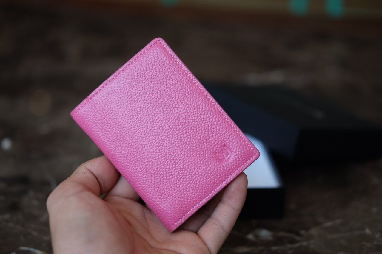 HESTIA - Ví Unisex da thật màu tím đỏ - IQ20-93