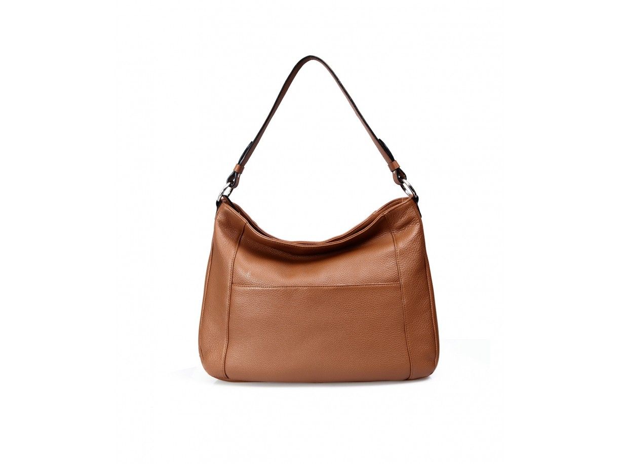 PATOO HOBO - IN NATURAL MILLED LEATHER - BROWN