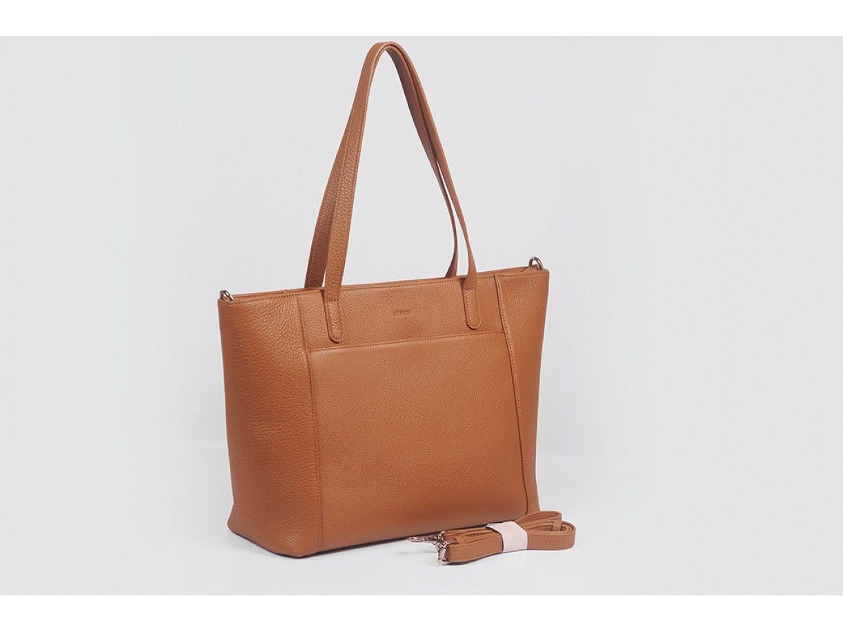 Far-Flu Tote - In Natural Milled Leather - Blown