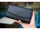 ALIS - Ví 3 gấp da thật cao cấp màu đen - HP69-10