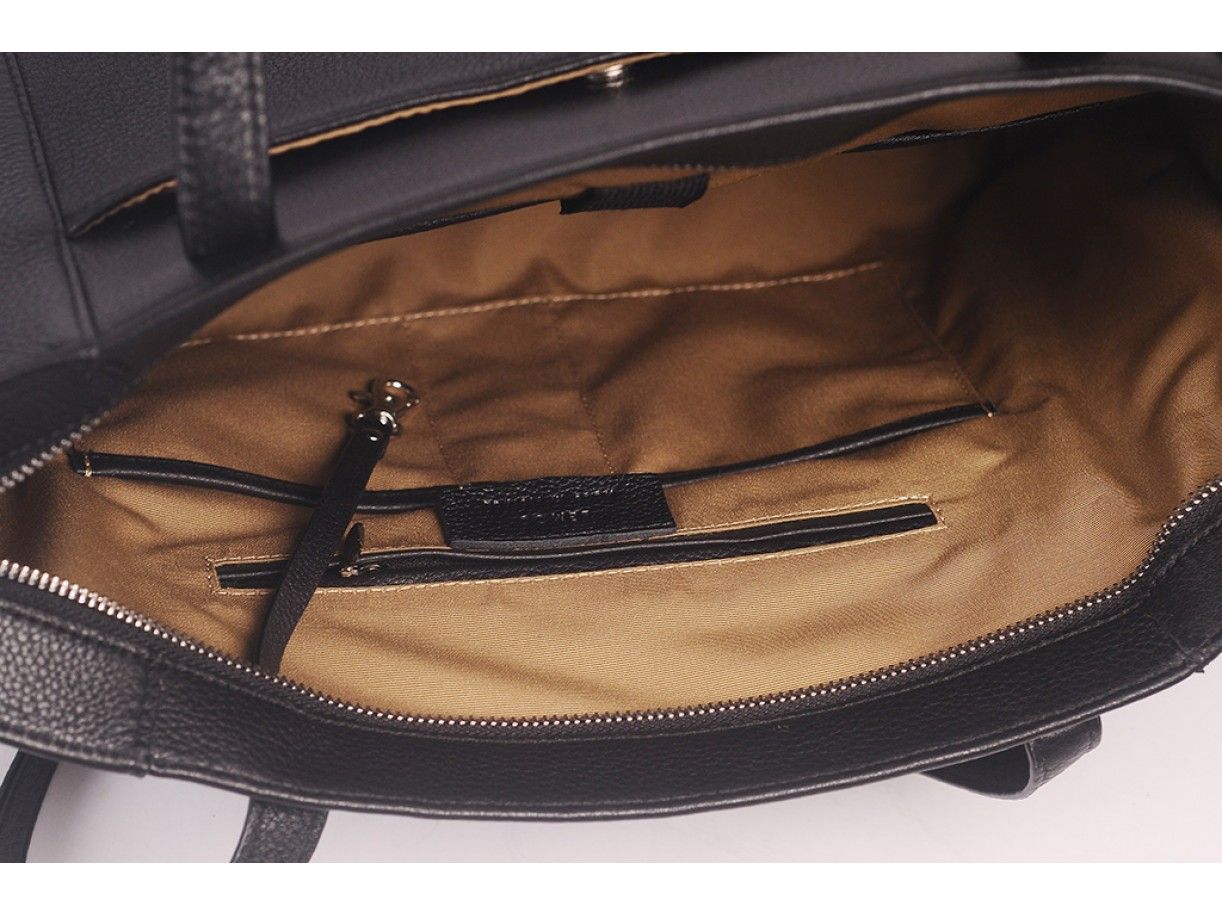 Far-Flu Tote - In Natural Milled Leather - Black