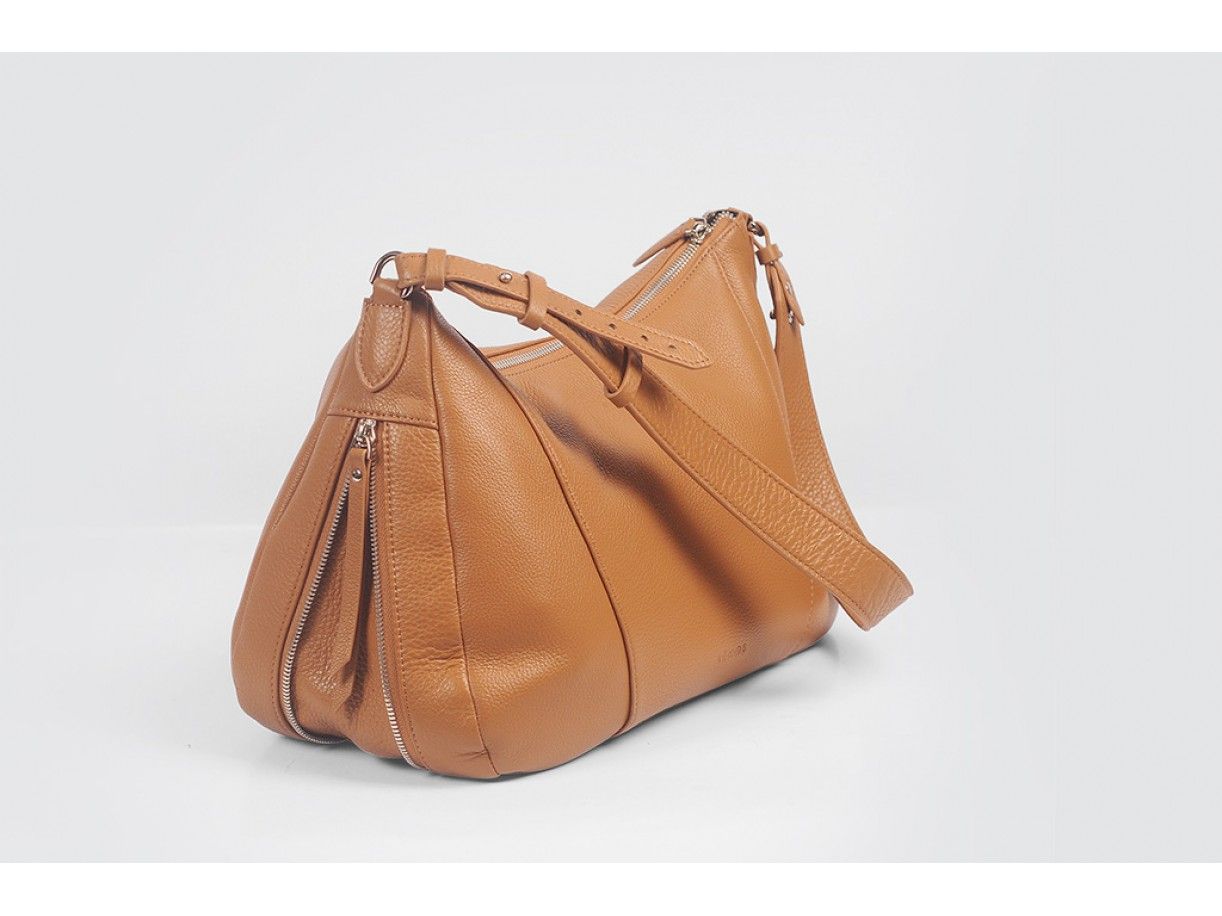 Varia Hobo - In Natural Milled Leather - Brown