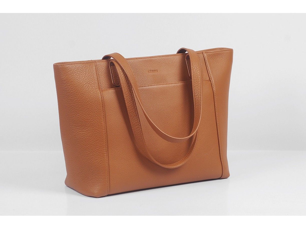 Far-Flu Tote - In Natural Milled Leather - Blown