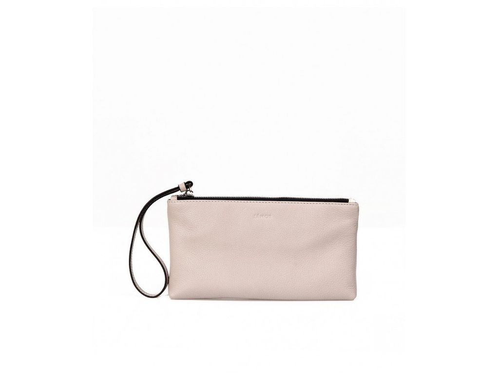 MABEL CLUTCH - CLUTCH CẦM TAY KHÓA KÉO NỮ BẰNG DA THẬT MÀU TRẮNG SỮA- FQ19-01