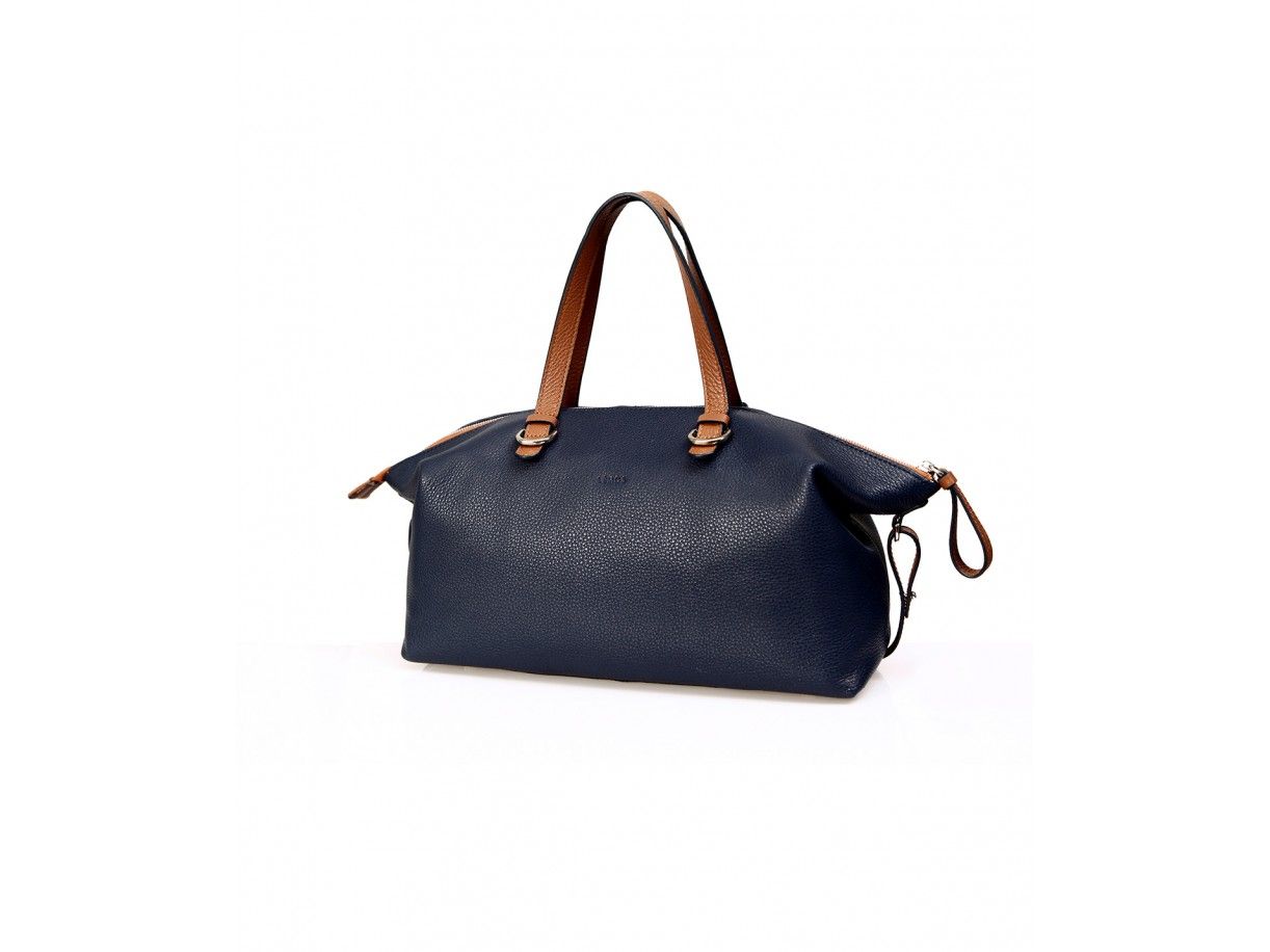 BIMO SHELL - TÚI XÁCH NỮ DA THẬT CAO CẤP MÀU XANH NAVY - FQ15-71