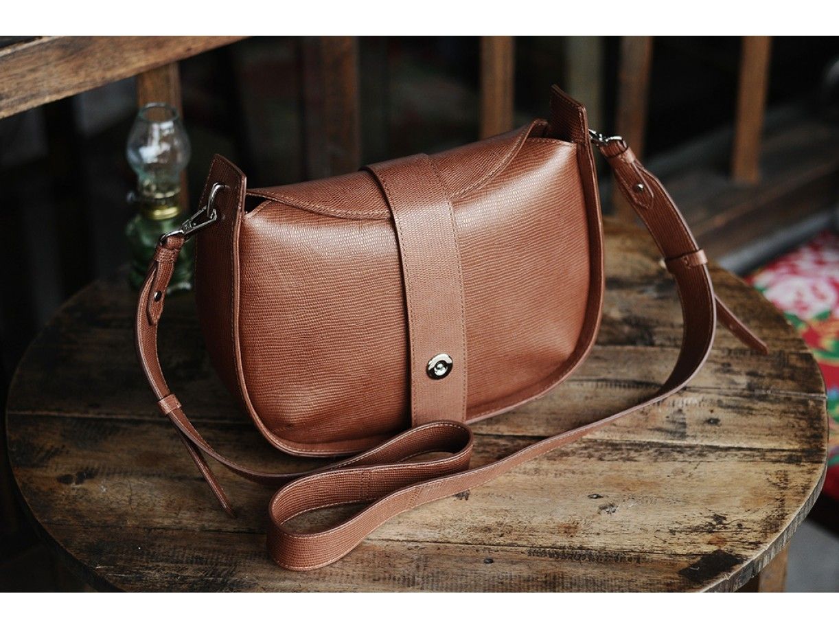 Sassy Crossbody - In Natural Milled Leather - Brown