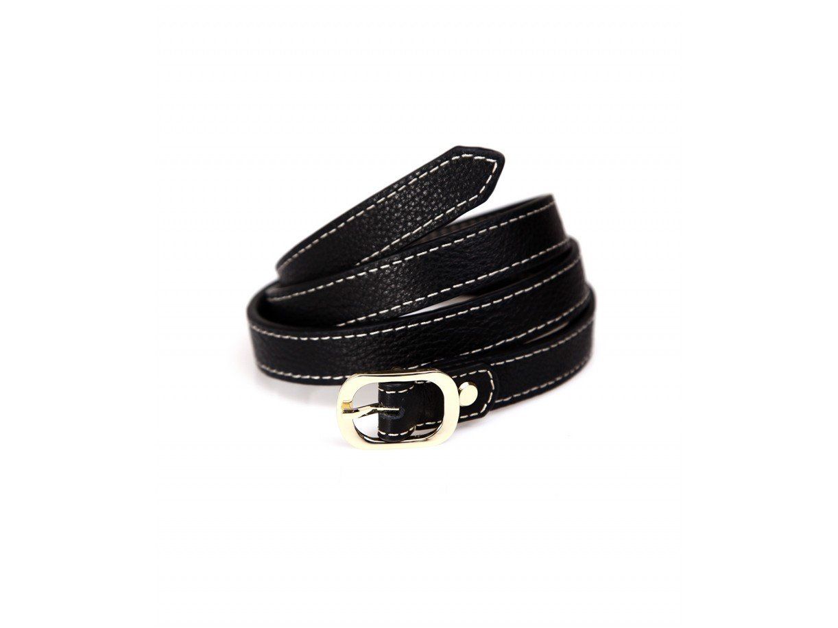 WOMEN'S BELTS - Dây thắt lưng nữ da thật màu đen - FP08G-10