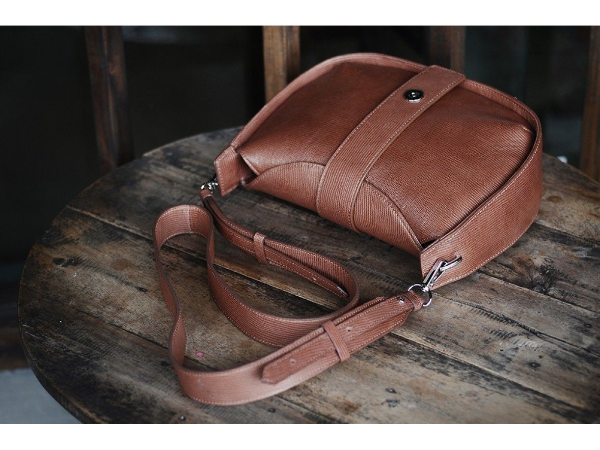Sassy Crossbody - In Natural Milled Leather - Brown