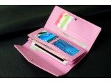 VIC - Ví 3 gấp nữ da bò thật màu hồng nhạt - FP05-321